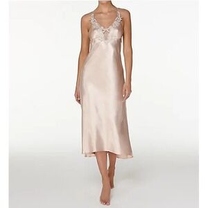 Flora Nikrooz Stella Charmeuse Long Gown With Foam Cup Almond Size‎ 2X NEW